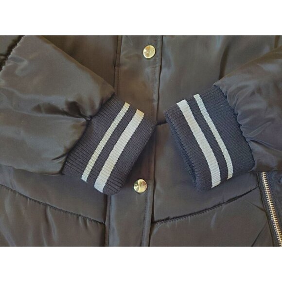 DKNY Sport Jacket Girls Size M 10/12 Black Puffer Hooded Quilted Coat Logo EUC - Picture 2 of 16